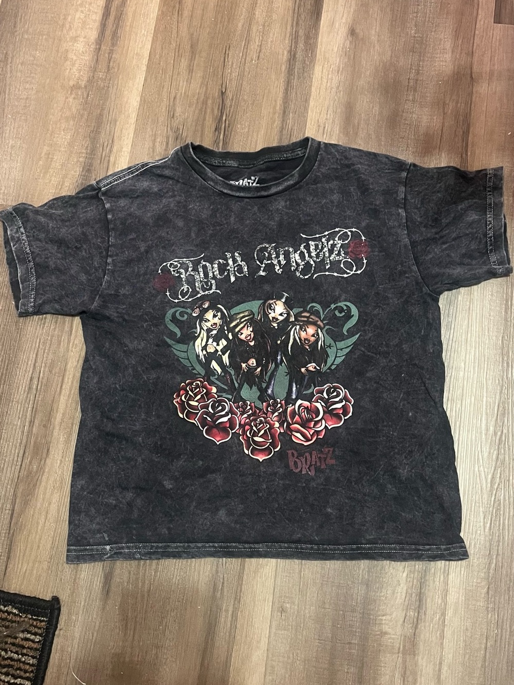 Bratz Black Graphic Short Sleeve Tee - Rock Angels Print